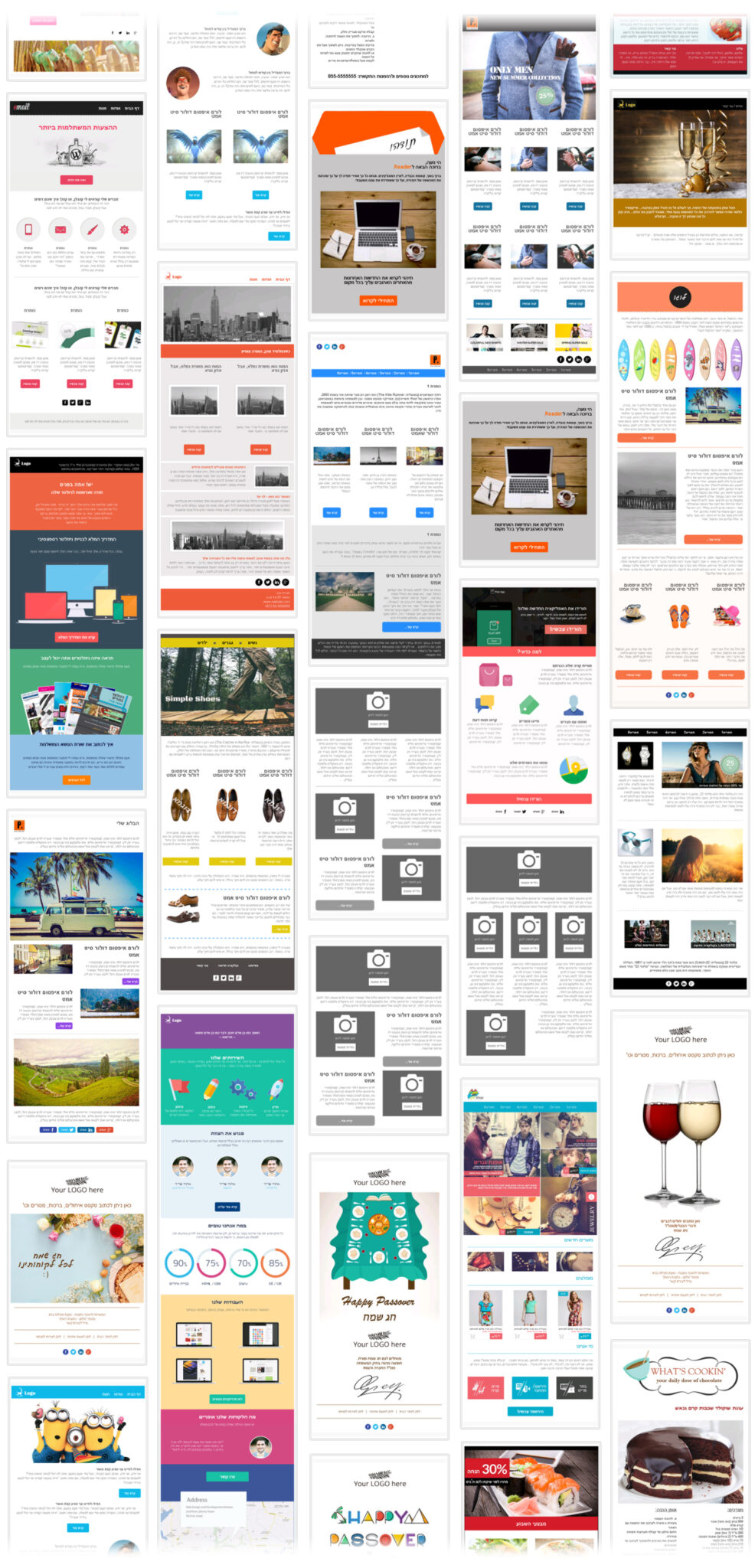 A gallery of ready-made newsletter templates